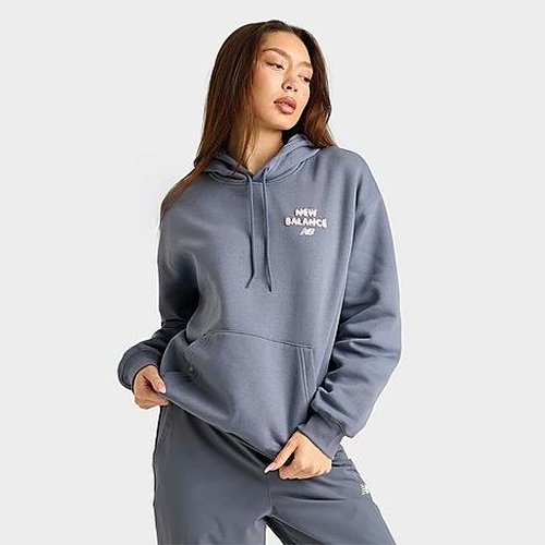New Balance Bubble Heart Graphic Pullover Hoodie - Dark Arctic - WT51966-049