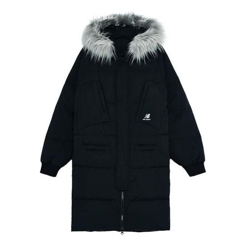 New Balance Casual Trend Long Down Jacket - Black/White - AMJ24374