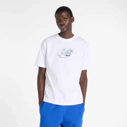 New Balance Chrome Logo Tee - White - MT53949-WT