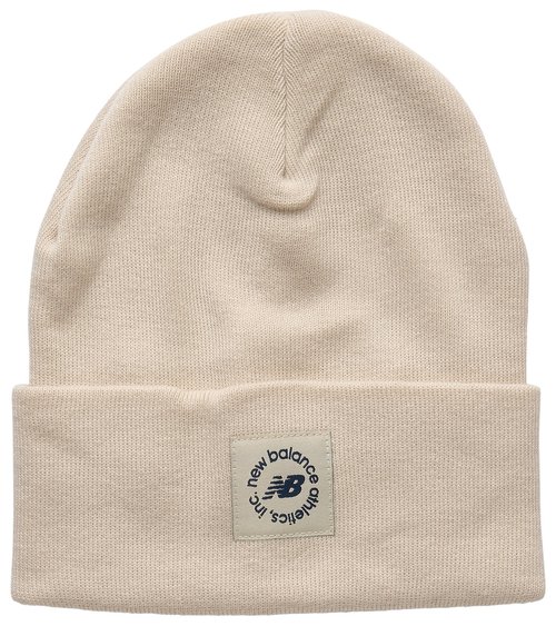 New Balance Circle Graphic Knit Cuffed Beanie - Beige/Beige - LAH53028
