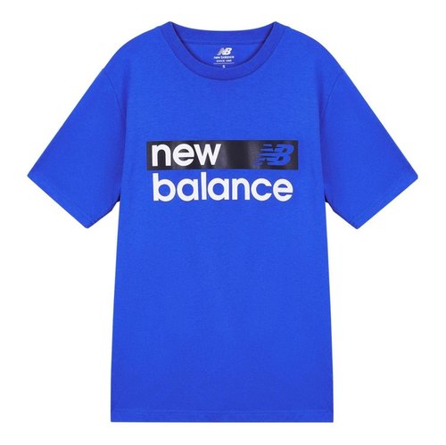 New Balance Classic Core Graphic Short Sleeve T-shirt Asia Sizing - Blue/White/Black - MT03917-CO