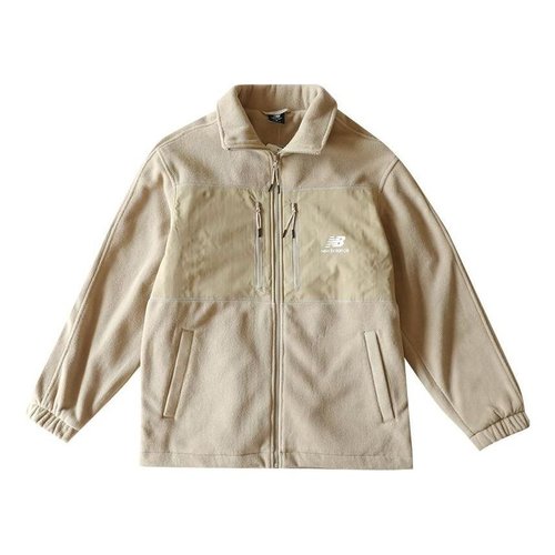 New Balance Classic Fleece Jacket Asia Sizing - Khaki/White - AMJ31307