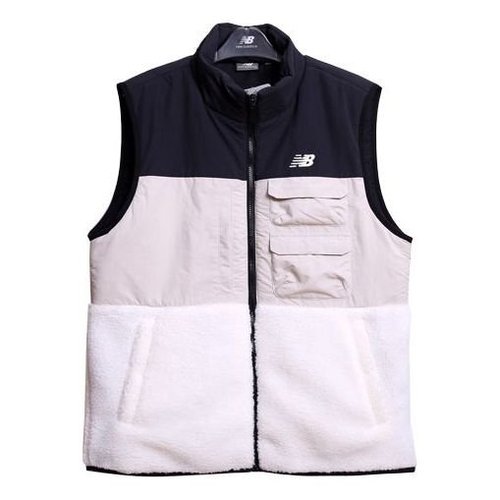 New Balance Colorblock Casual Cargo Vest - Beige/White/Black - NJ943011