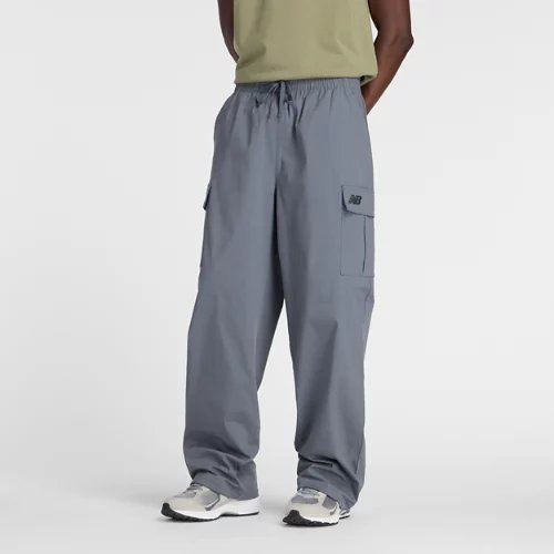 New Balance Cotton Twill Cargo Pants - Grey/Black - MP53801-GT