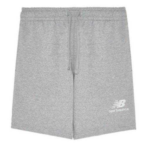 New Balance Essentials Stacked Logo French Terry Shorts Asia Sizing - Athletic Grey - MS31540-AG
