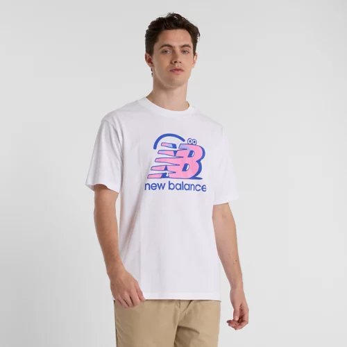 New Balance Face Oka Smile T-Shirt - White - MT51968-WT
