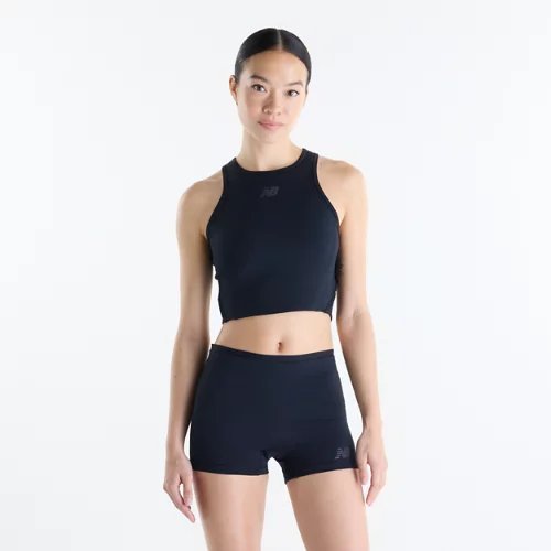 New Balance Fast Days Fitted Crop Tank Top - Black - WT61Z01-0BK