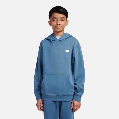 New Balance French Terry Small Logo Hoodie - Blue - LAKB005-SRU