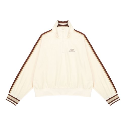 New Balance Half Zip Sweatshirt Asia Sizing - Black/Pink/Beige - AWT23561