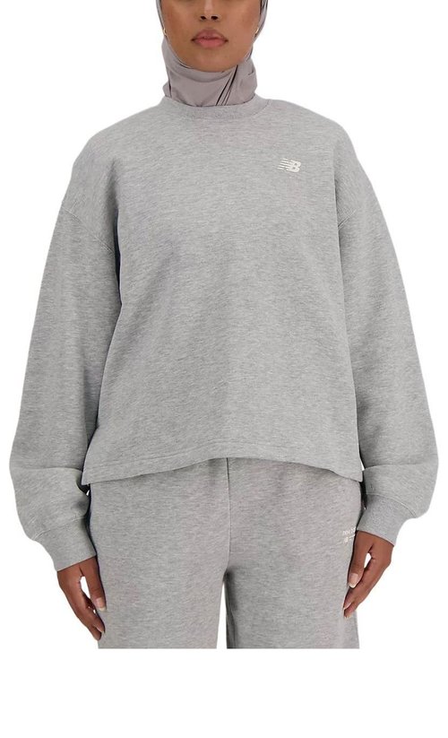 New Balance Linear Heritage Brushed Back Fleece Crewneck Sweatshirt Asia Sizing - Grey - WT33532-AG