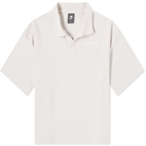 New Balance Linear Heritage French Terry Collared Shirt - Moonrock - WT33535-MNK