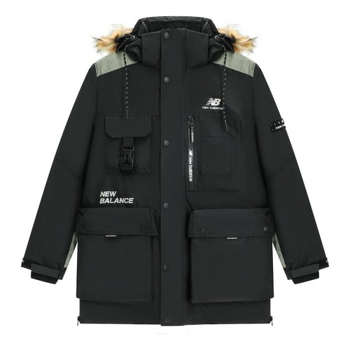 New Balance Logo Classic Down Jacket - Green/Black - AMJ14300