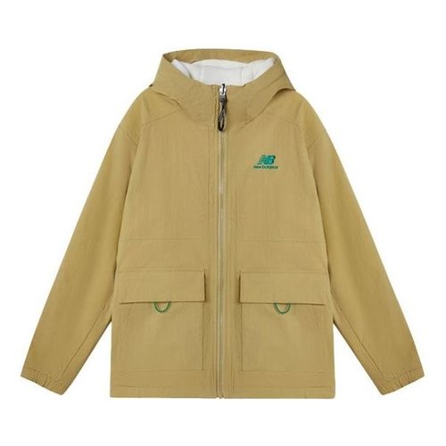 New Balance Logo Embroidered Reversible Hooded Jacket - Brown - AMJ11305