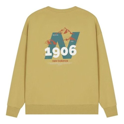 New Balance Logo Graphic Print Sweatshirt - Yellow - AMT24370