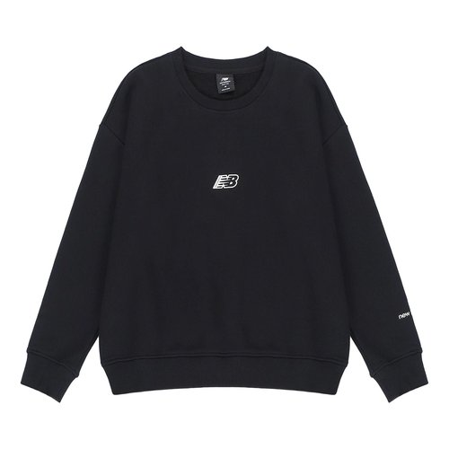 New Balance Logo Print Fleece Sweatshirt Asia Sizing - Beige/White - AWT23514