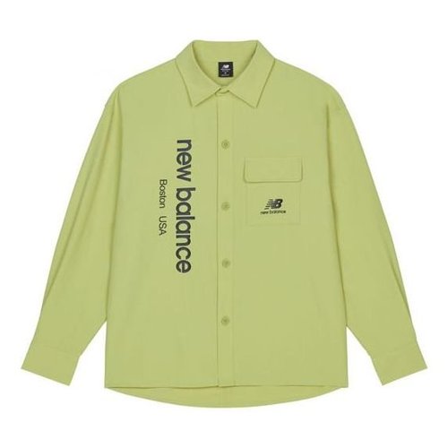 New Balance Logo Shirt Asia Sizing - Grass Green/Black - AMJ13367