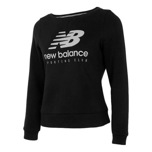 New Balance Logo Sweatshirt Asia Sizing - Black/White - AWT71616