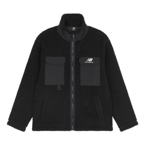 New Balance Logo Velvet Jacket - Black - AMJ23358
