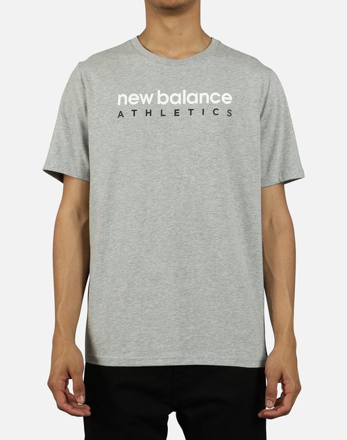 New Balance NB ATHLETICS SIDE STRIPE TEE - Grey - MT91560-AG