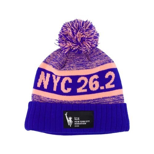 New Balance NYC Marathon Pom Beanie - Blue - LAH5311-BUM