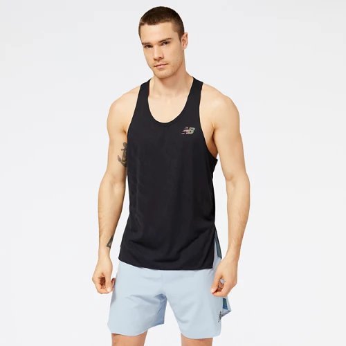 New Balance DO NOT USE Q Speed Jacquard Singlet - Black - MT23280-BK