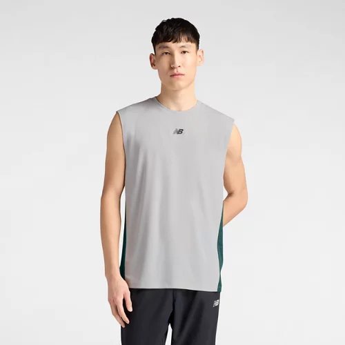 New Balance RBC Brooklyn Half Graphic Fast Days Tank Top - Grey - MT62U0N-GYM