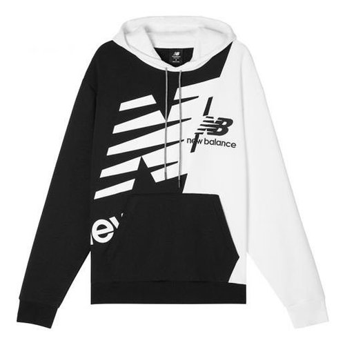 New Balance Splice Logo Hoodie Asia Sizing - White/Black - MT11511-BM