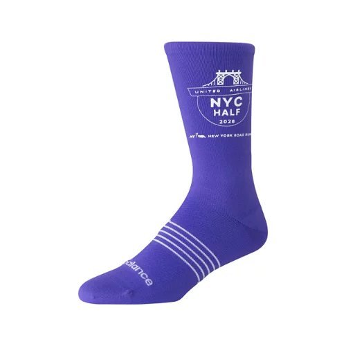 New Balance United Airlines NYC Half Crew Sock - Purple - AC0594L-EPU