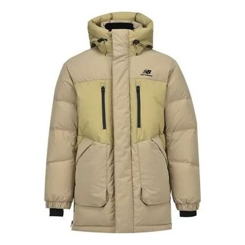 New Balance Winter Hooded Long Down Jacket Asia Sizing - Khaki/Black - NPA43111