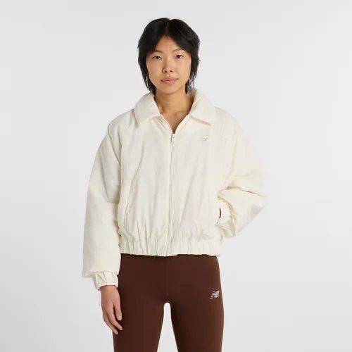 New Balance Woven Bomber Jacket - White - WJ61D8Y-SST