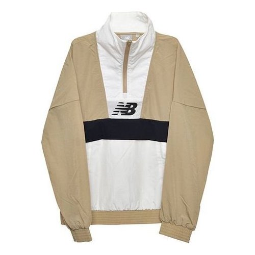New Balance Woven Stand Collar Half Zipper Casual Jacket - Milky White - NA933012