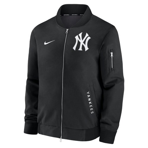 New York Yankees Authentic Collection Dugout Nike MLB Full-Zip Bomber Jacket - Black - 02F3902ZNK-TZ7