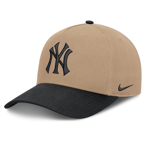 New York Yankees Rise Nike MLB A-Frame Trucker Adjustable Hat - Khaki/Black/Black - NB1D0A3UNK-TZD