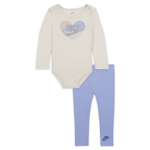 Nike 12-24M Doodle Dreamer Bodysuit and Leggings Set - Light Thistle - 16J758-P3F