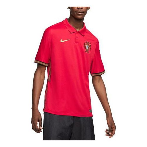 Nike Portugal 2020 Stadium Home Soccer Jersey - Gym Red/Metallic Gold - CD0704-687