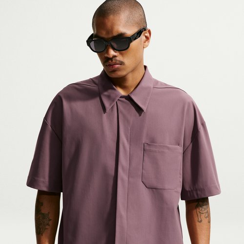 Nike 24.7 PerfectStretch Dri-FIT UV Button-Up Shirt - Tattoo/Black/Burgundy Crush - IF2734-502