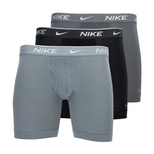 Nike 3 Pack Dri-FIT Essential Cotton Stretch Boxer Briefs - Black/Iron Grey/Cool Grey/Shine WB - KE1167-862