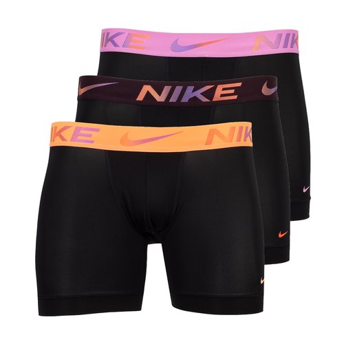 Nike 3 Pack Dri-FIT Essential Micro Boxer Briefs - Black/Orange Pulse/Burgundy Ash/Light Magenta w/Horizantal Gradiant Waistband - KE1157-601