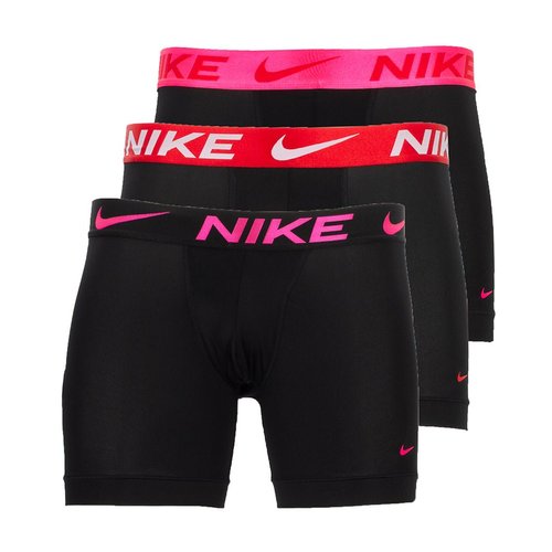 Nike 3 Pack Dri-FIT Essential Micro Boxer Briefs - Black w/Hyper Pink/University Red/Black/Shine WB - KE1157-095