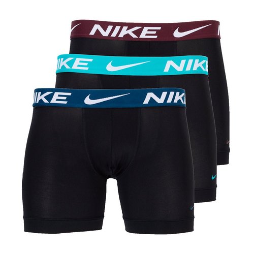 Nike 3 Pack Dri-FIT Essential Micro Boxer Briefs - Black w/Burgundy Crush/Dusty Cactus/Blue Force - KE1157-992