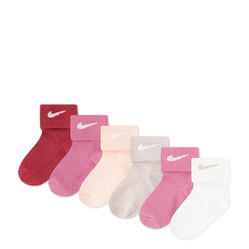 Nike 6 Pack Swoosh Waffle Knit Cuff Sock - Sweet Beet/Pinks/Whites - NN1015-ADZ