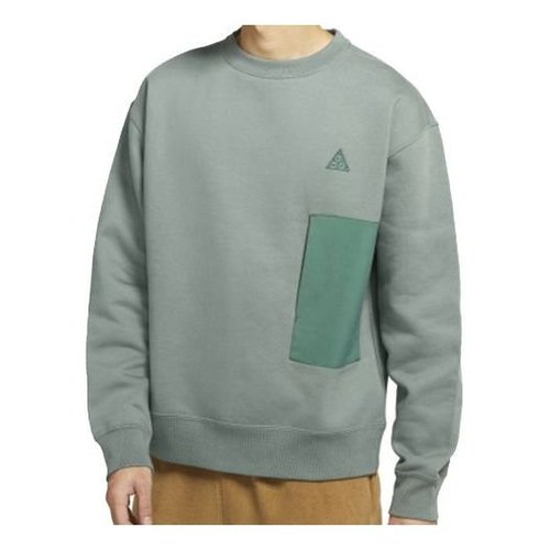 Nike ACG Contrasting Colors Pocket Fleece Sports Round Neck Pullover - Green - CV0683-365