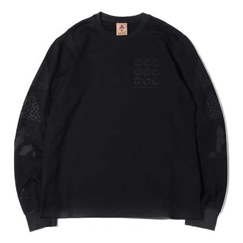 Nike ACG Logo Printing Sports Pullover Round Neck Long Sleeves T-Shirt - Black - CD7657-010