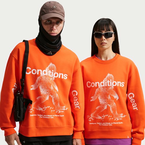 Nike ACG Tuff Fleece Therma-Fit Pullover Crew-Neck Sweatshirt - Safety Orange - IF1490-819