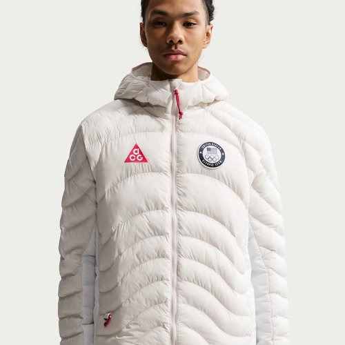 Nike ACG x United States Olympic Team Therma-FIT ADV Jacket - Light Orewood Brown/Summit White/Obsidian/Chile Red - IO9789-177