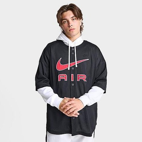 Nike Air Logo Baseball Top - Black/Gym Red - FN2148-010
