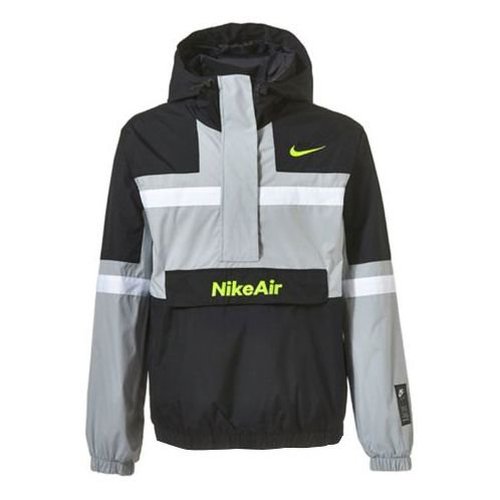 Nike Air Half Zipper Splicing Woven Sports Jacket Black Gray Blackgray - BlackGray - CJ4835-077