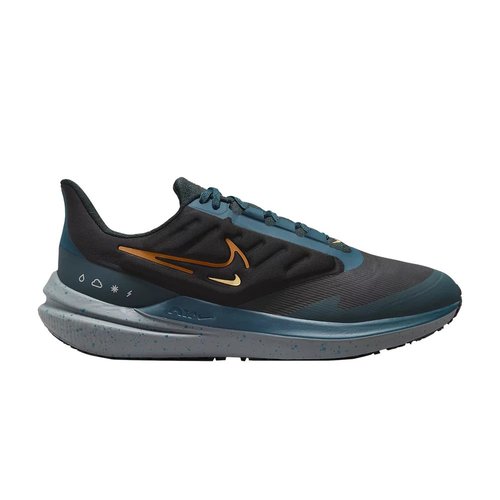 Nike Air Winflo 9 Shield | Size 6.5 - Black/Geode Teal/Deep Jungle/Safety Orange - DM1106-002