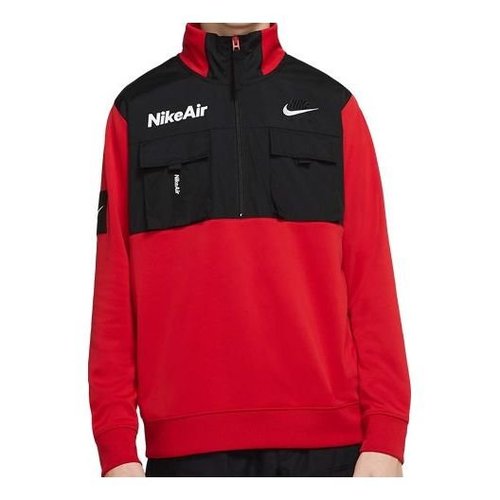 Nike Air Zipper Cardigan Tops - Black/Red - CU4169-657