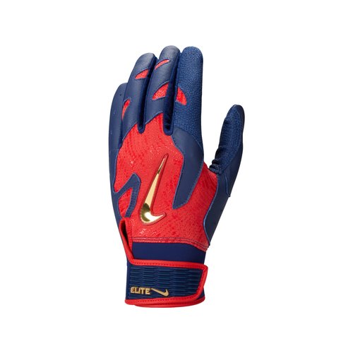 Nike Alpha Elite 2.0 Baseball Batting Gloves - Pimento/Blue Void/Clear/Metallic Gold - N1013006-638